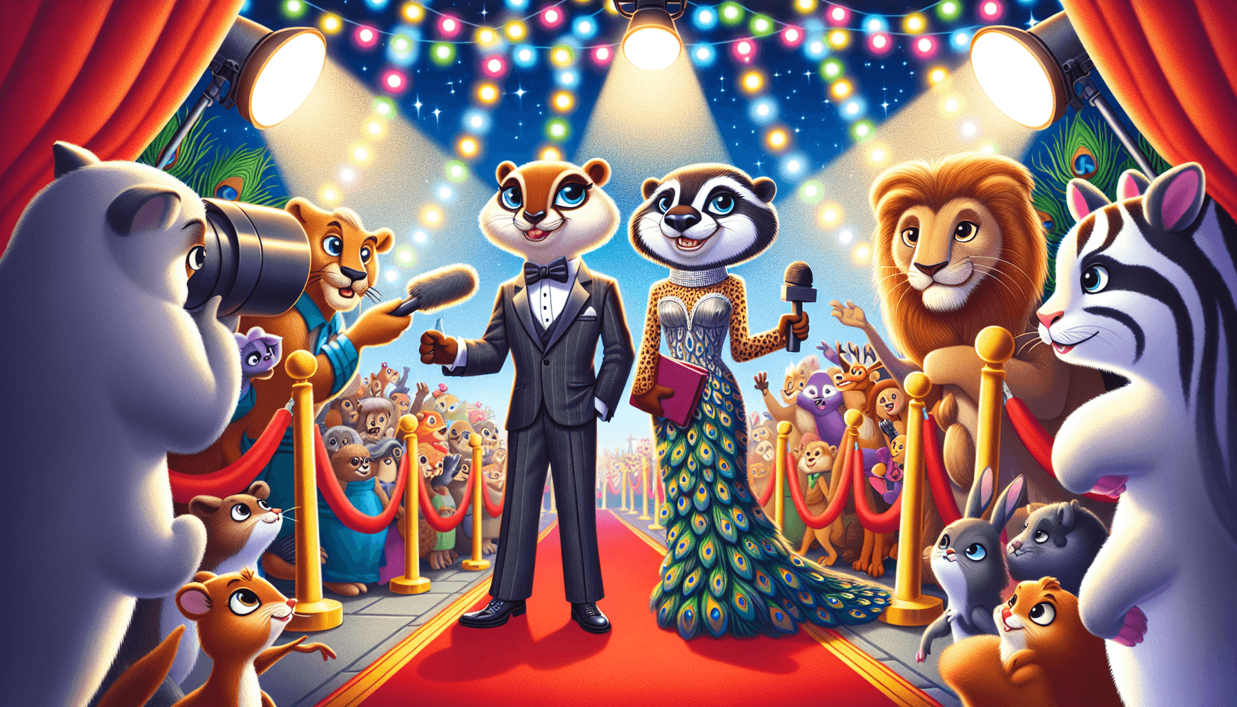 Červený koberec so zvieracími celebritami